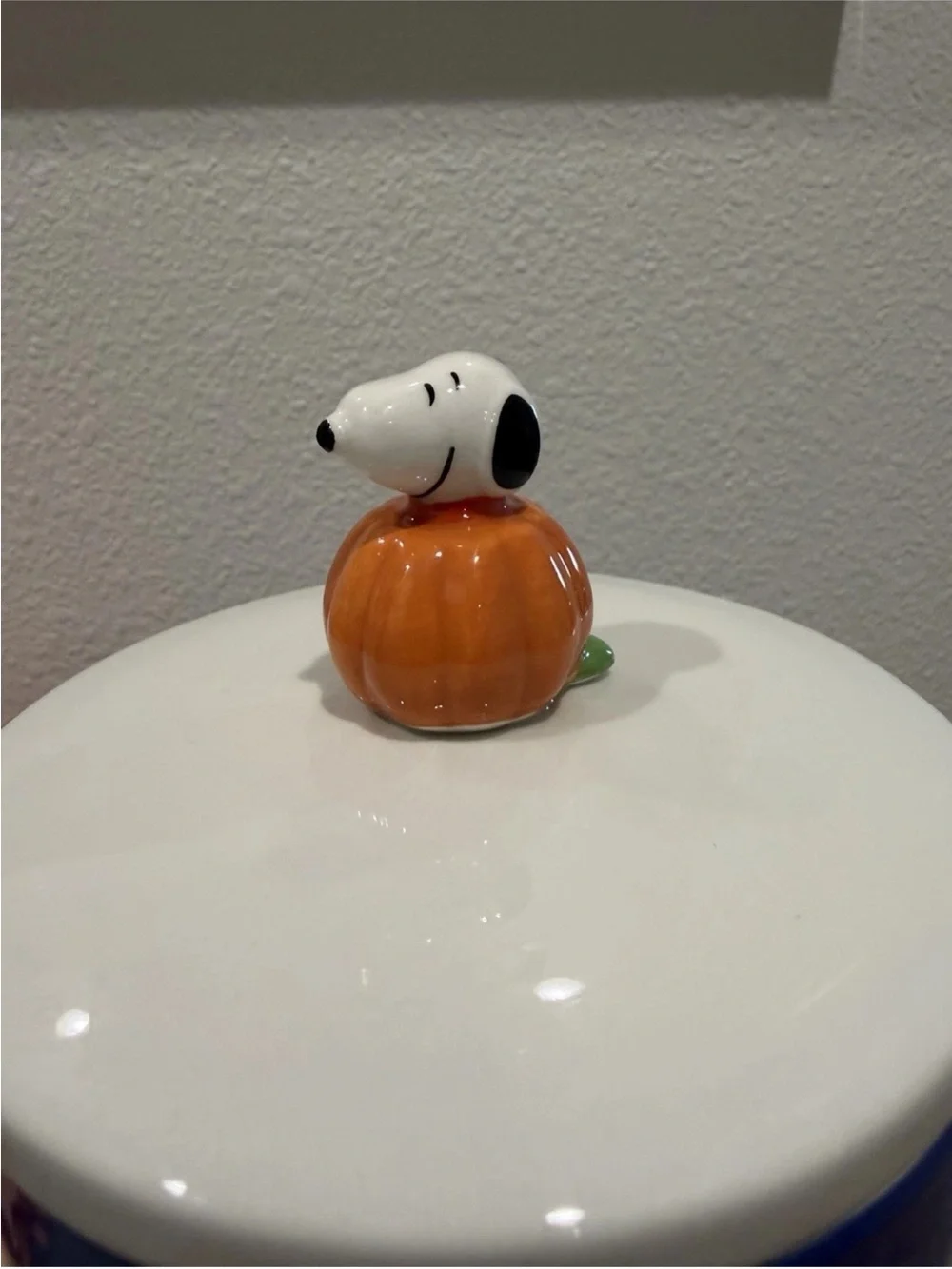 Peanuts Snoopy & Friends Pumpkins Blue Halloween Cookie Jar Canister